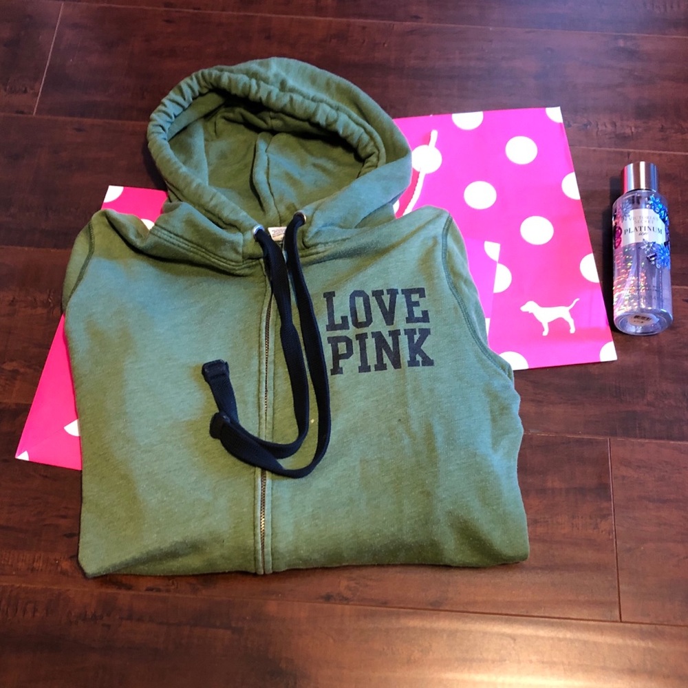 ❌ SOLD ❌ Pink Victoria Secret zip-up hoodie